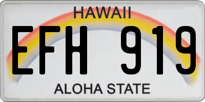 HI license plate EFH919