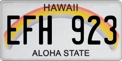 HI license plate EFH923