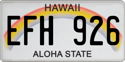 HI license plate EFH926