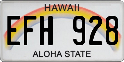 HI license plate EFH928