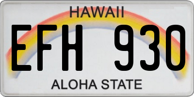 HI license plate EFH930