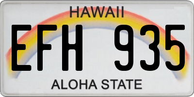 HI license plate EFH935