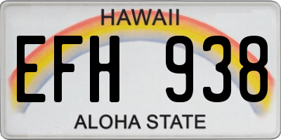 HI license plate EFH938