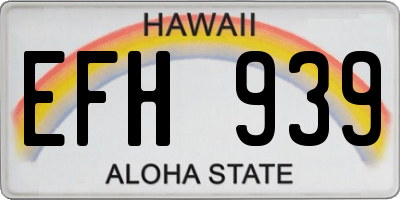 HI license plate EFH939