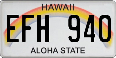 HI license plate EFH940