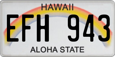 HI license plate EFH943