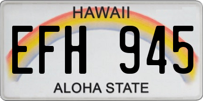 HI license plate EFH945