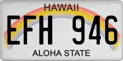 HI license plate EFH946