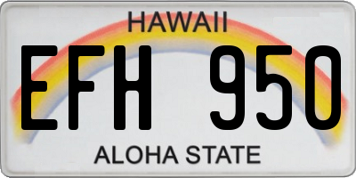 HI license plate EFH950