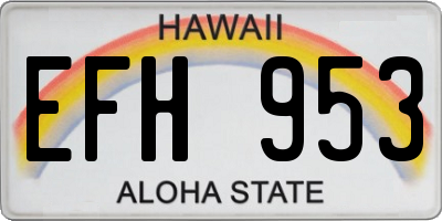 HI license plate EFH953