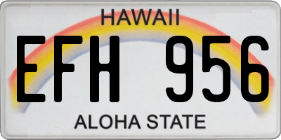 HI license plate EFH956