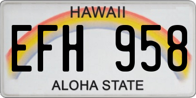 HI license plate EFH958