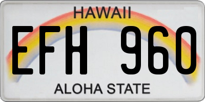 HI license plate EFH960