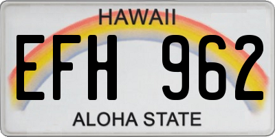 HI license plate EFH962