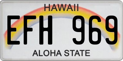 HI license plate EFH969