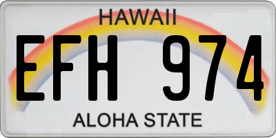 HI license plate EFH974