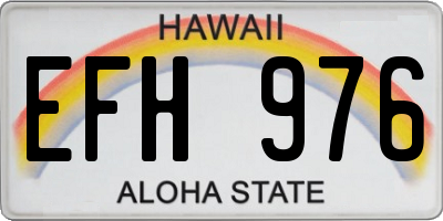 HI license plate EFH976