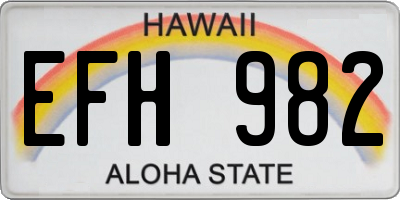HI license plate EFH982