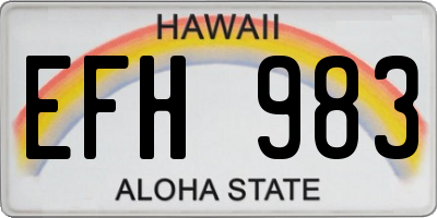 HI license plate EFH983