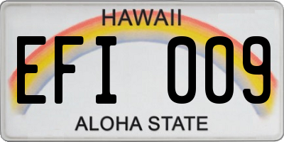 HI license plate EFI009
