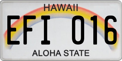 HI license plate EFI016