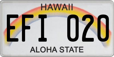 HI license plate EFI020