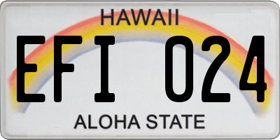 HI license plate EFI024