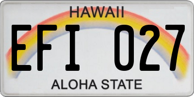 HI license plate EFI027