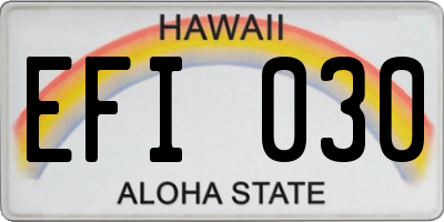 HI license plate EFI030