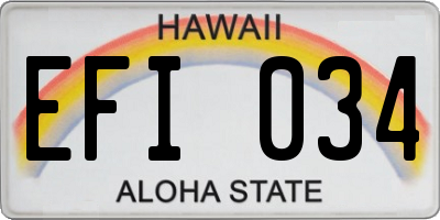 HI license plate EFI034