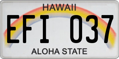HI license plate EFI037