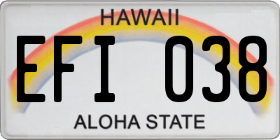 HI license plate EFI038
