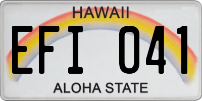 HI license plate EFI041