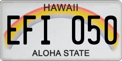 HI license plate EFI050