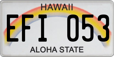 HI license plate EFI053