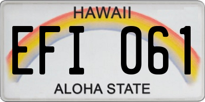 HI license plate EFI061