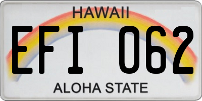 HI license plate EFI062