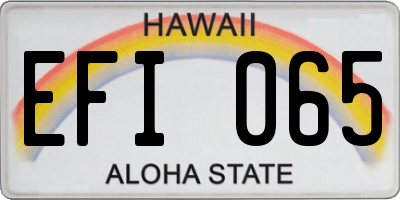 HI license plate EFI065