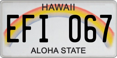HI license plate EFI067