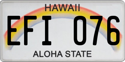 HI license plate EFI076