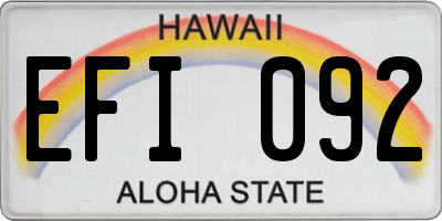 HI license plate EFI092