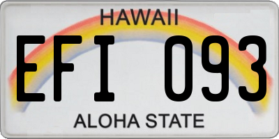 HI license plate EFI093