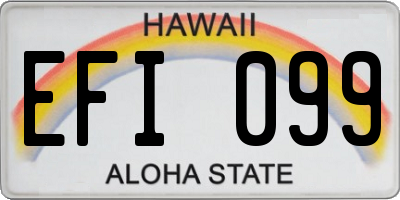 HI license plate EFI099