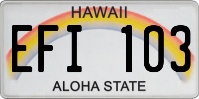 HI license plate EFI103