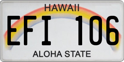 HI license plate EFI106