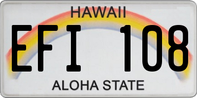 HI license plate EFI108