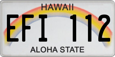 HI license plate EFI112