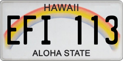 HI license plate EFI113