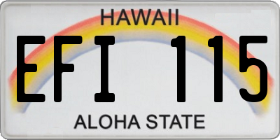 HI license plate EFI115