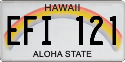 HI license plate EFI121